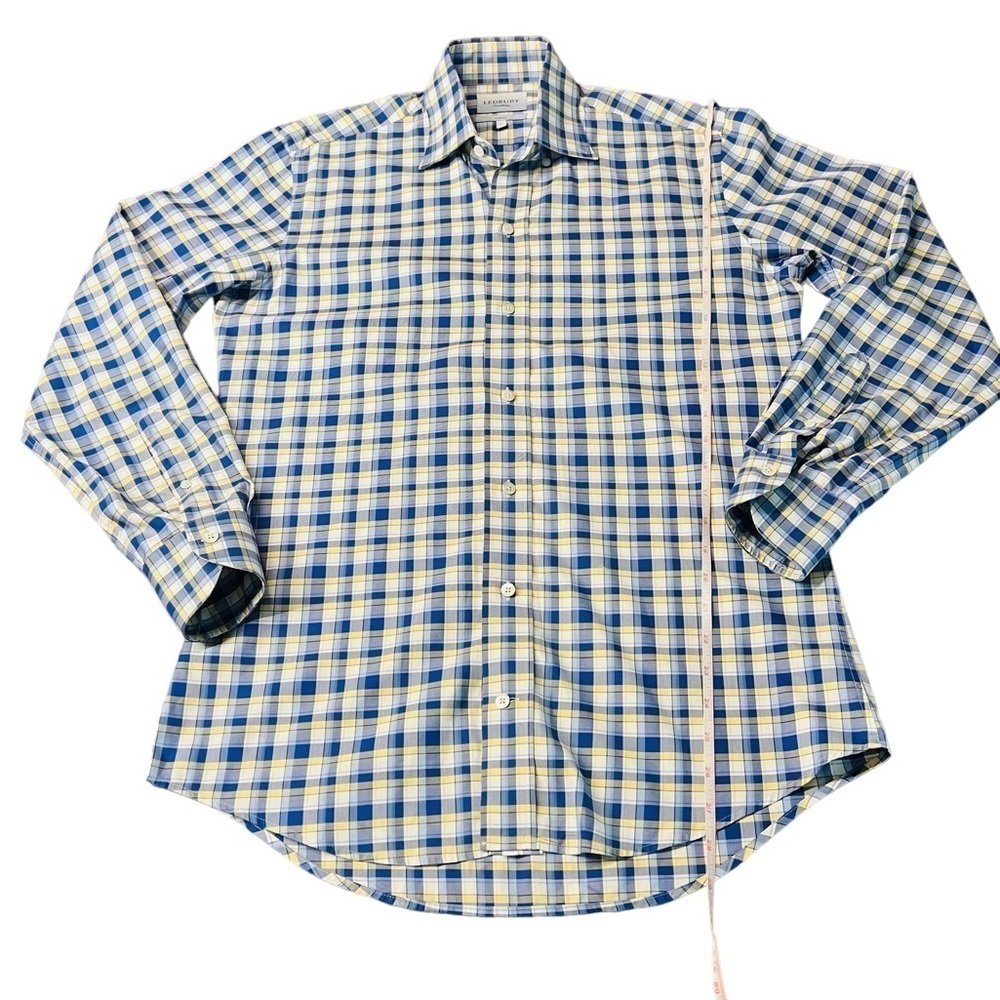LEDBURY MENS LONG SLEEVE SLIM FITTED BUTTON DOWN SHIRT SIZE 15 1/2 - Picture 9 of 9